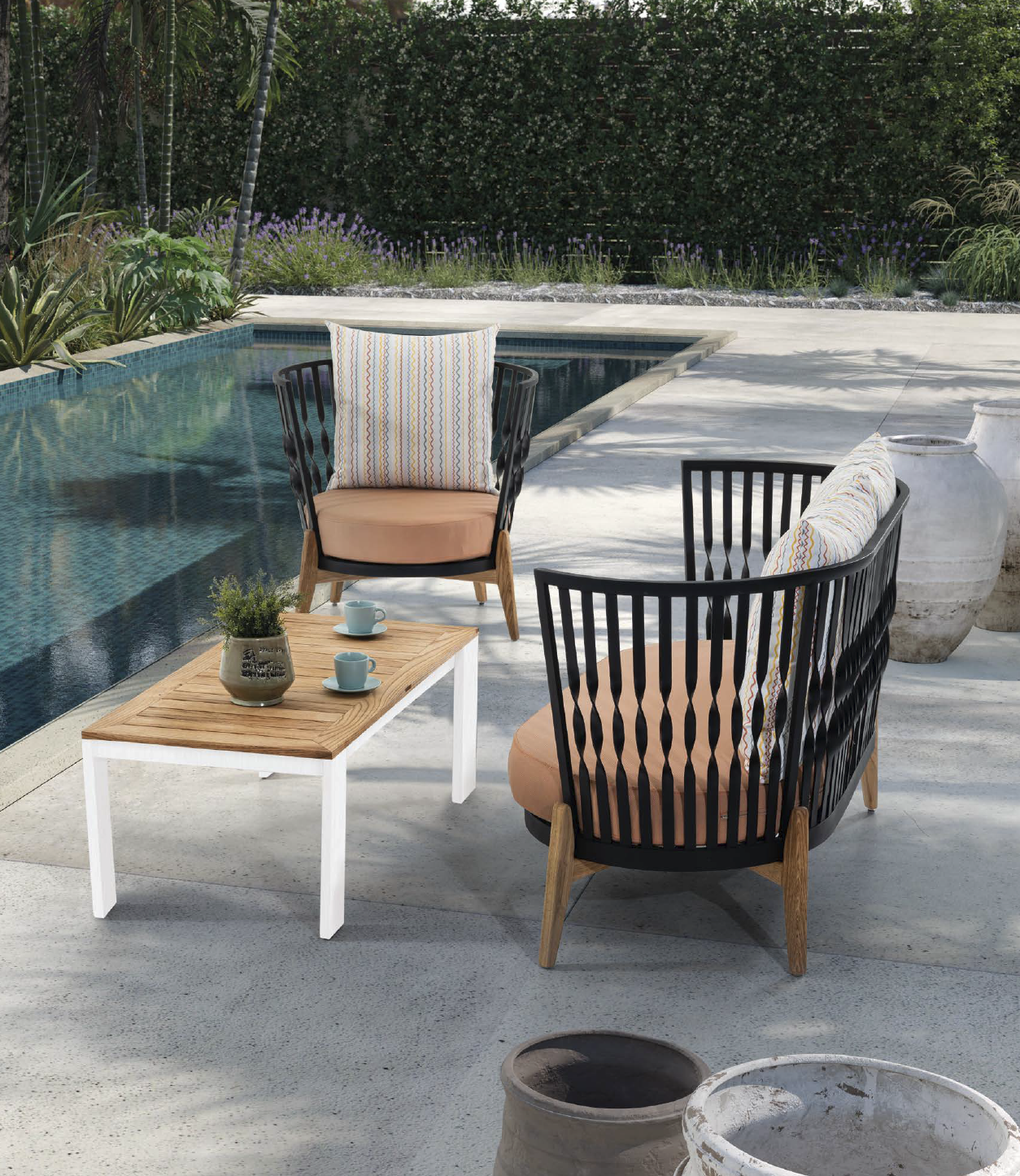 gray table with brown chairs